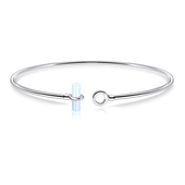 White Turquoise Silver Bracelet BRS-226